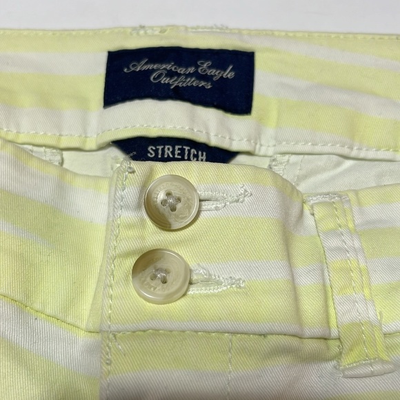 American Eagle - lime green & white striped shorts - size 10 - Picture 3 of 4